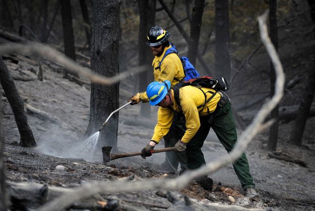 Fire fighters Brandon Otis and Karl Myers
